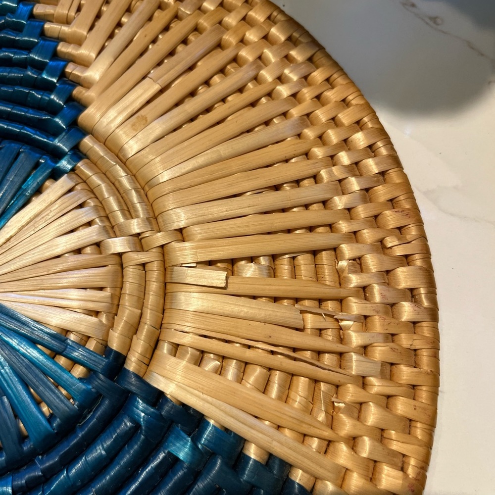 Set/3 Vintage woven trivets/ hot plates - Picture 5 of 13